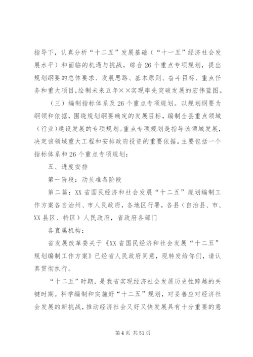 国民经济和社会发展第十二个五年规划体系编制工作方案.docx