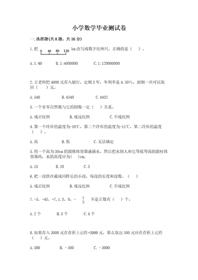 小学数学毕业测试卷（培优b卷）