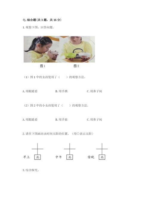 教科版科学二年级上册《期末测试卷》精选答案.docx
