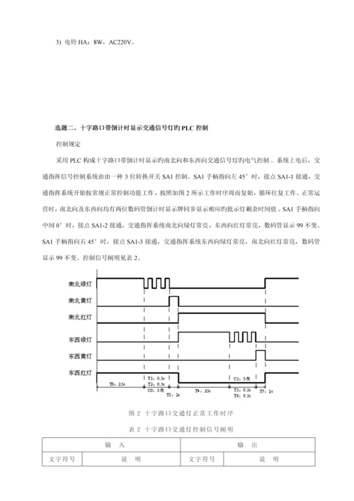 PLC优质课程设计题目.docx