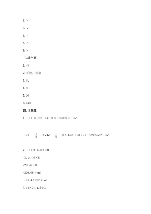 人教版六年级下册数学期末测试卷【满分必刷】.docx