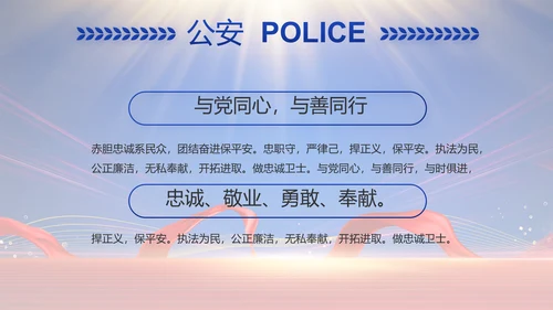 蓝色大气公安民警年终述职报告动态PPT模板