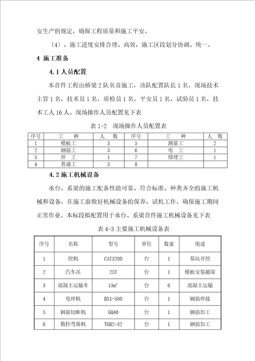 系梁、承台施工首件方案