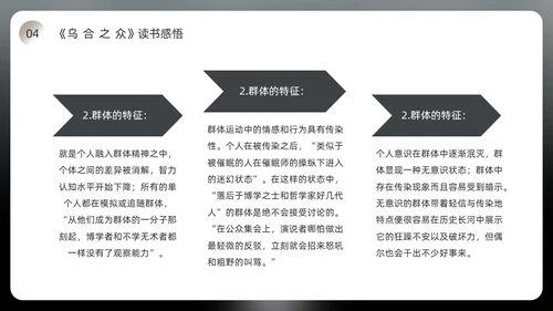 黑色简约风乌合之众读书分享会PPT模板