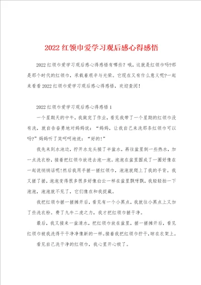 2022红领巾爱学习观后感心得感悟