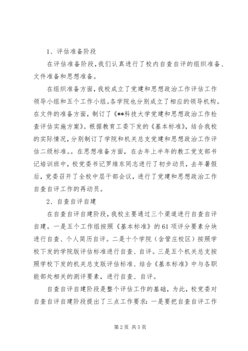 科技大学党建和思想政治工作自查自评情况报告.docx