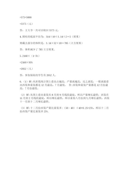 苏教版六年级数学小升初试卷及参考答案【轻巧夺冠】.docx
