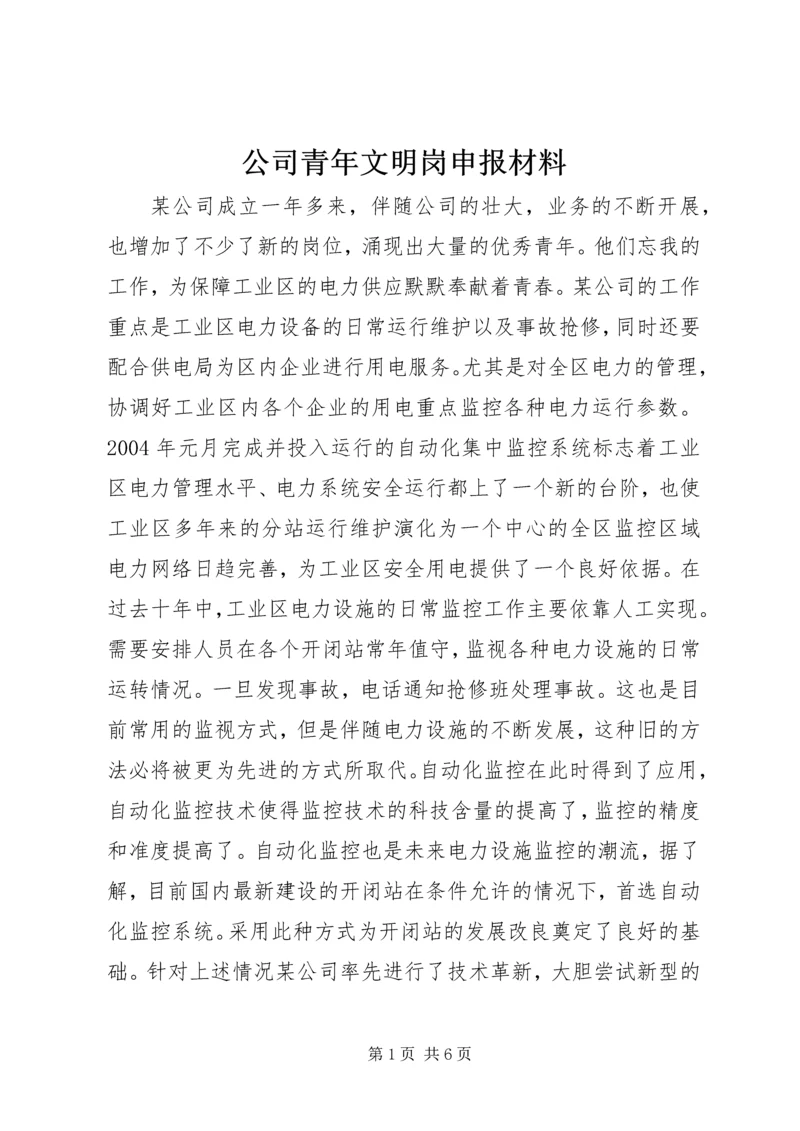 公司青年文明岗申报材料 (2).docx