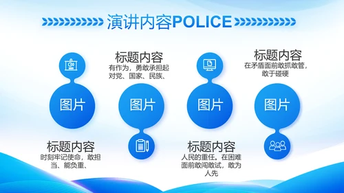 蓝色大气公安警察工作总结计划PPT动态模板