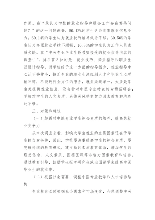研究影响中医专业毕业生就业问题的因素论文.docx