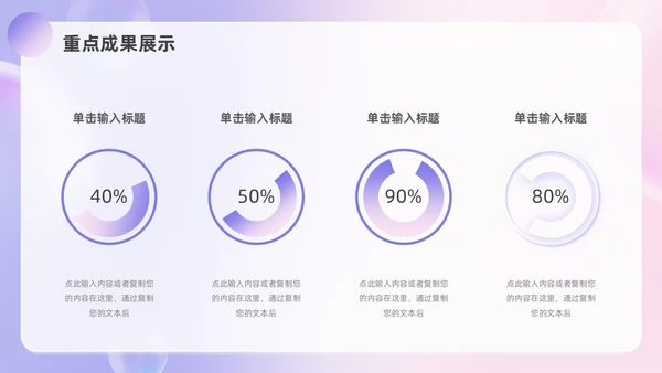 粉紫渐变毛玻璃风工作总结汇报PPT模板