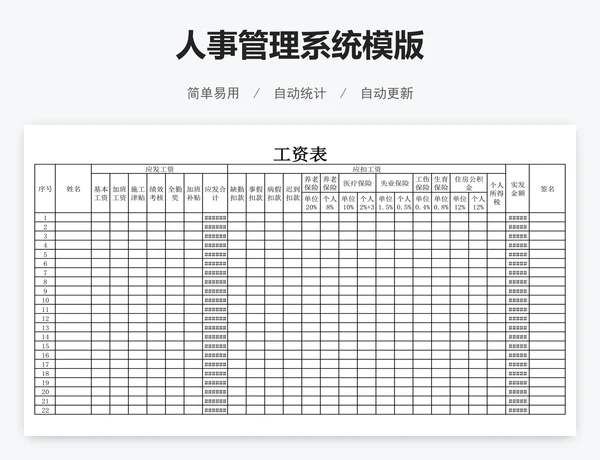 人事管理系统模版
