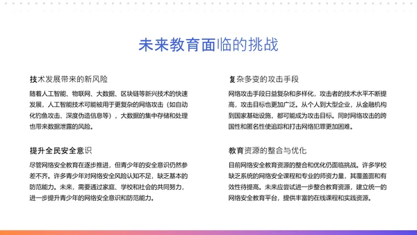 蓝紫渐变简约教育类网络安全课程PPT模板
