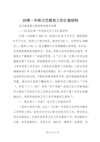 沙湾一中体卫艺教育工作汇报材料.docx