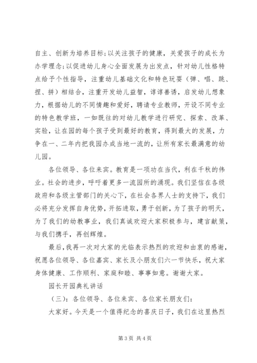 园长开园典礼讲话.docx