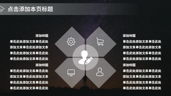 星空主题商务汇报通用PPT模板