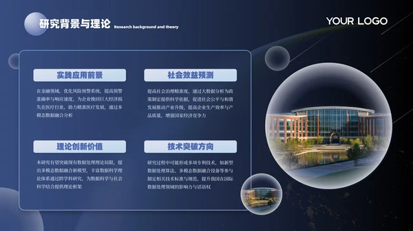 蓝色科技学院毕业答辩PPT模板