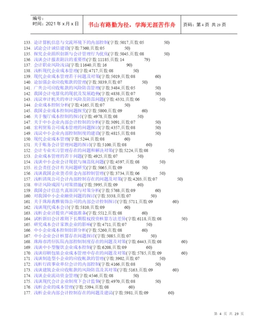 会计专业相关毕业论文论文范文毕业论文参考选题表.docx