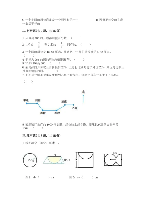 人教版数学六年级上册期末考试卷附答案【典型题】.docx