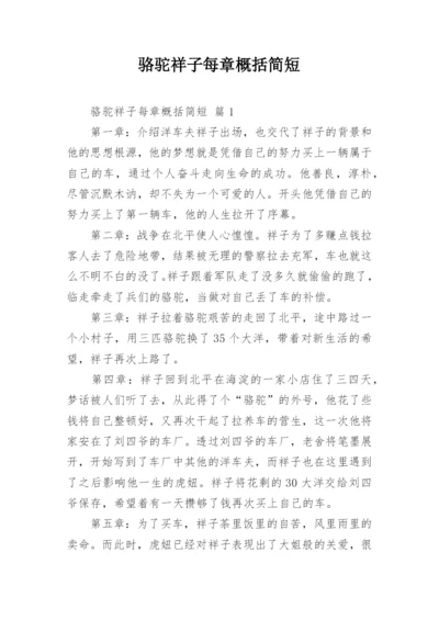 骆驼祥子每章概括简短.docx