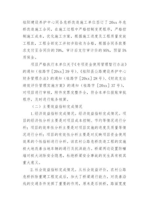 农村公路绩效评价报告.docx