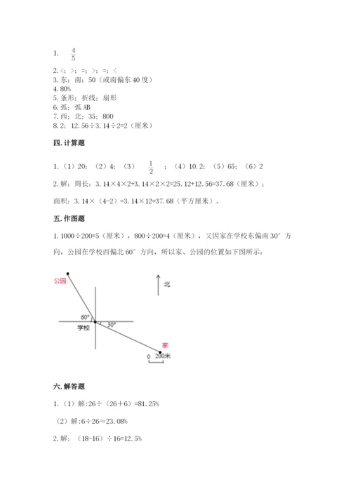 2022人教版六年级上册数学期末卷及答案.docx
