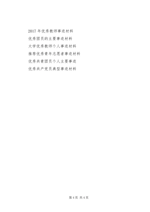 优秀青少年评比事迹材料.docx