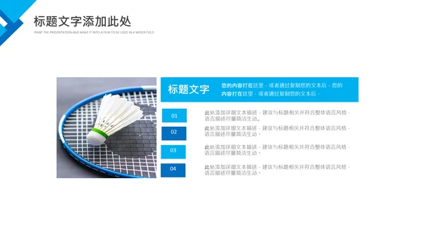 羽毛球比赛协会教学生产企业总结PPT模板