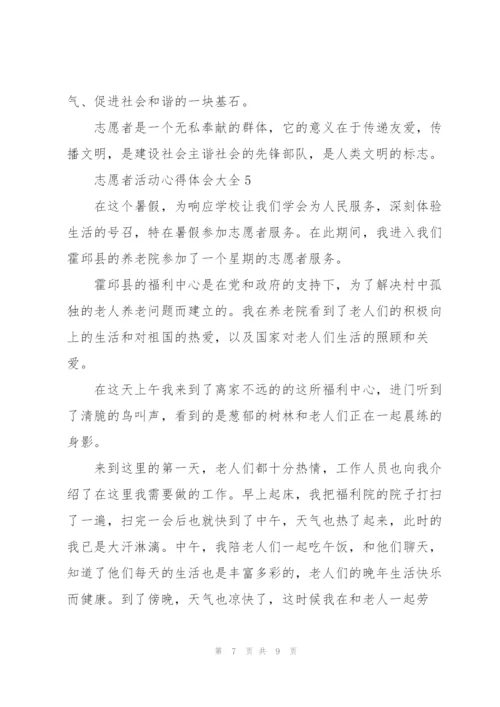 志愿者活动心得体会大全.docx