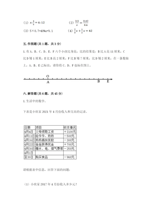 北师大版小学六年级下册数学期末综合素养测试卷精品（全优）.docx