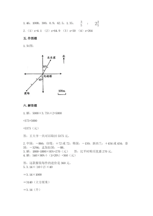 北师大版小学六年级下册数学期末检测试题附答案【轻巧夺冠】.docx