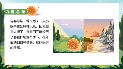 绿色户外语文教学课件PPT模板