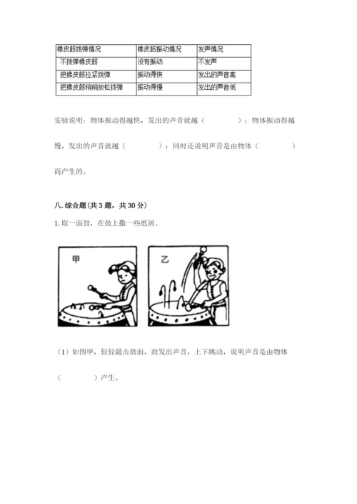 教科版科学四年级上册第一单元《声音》测试卷附完整答案（网校专用）.docx