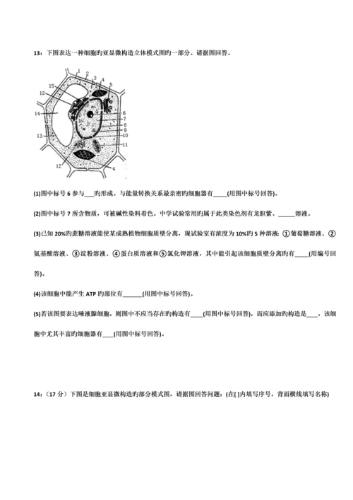 2023年宁夏自主招生生物模拟试题细胞壁.docx
