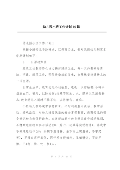 幼儿园小班工作计划10篇.docx