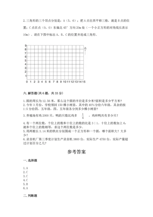 人教版六年级上册数学期末模拟卷【易错题】.docx