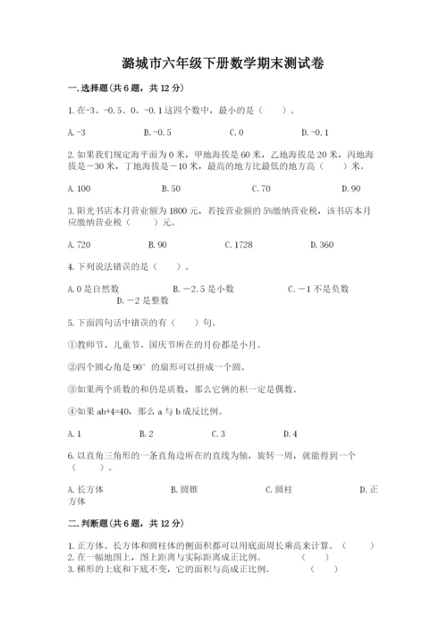 潞城市六年级下册数学期末测试卷标准卷.docx