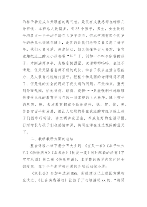 小班第二学期个人工作总结.docx