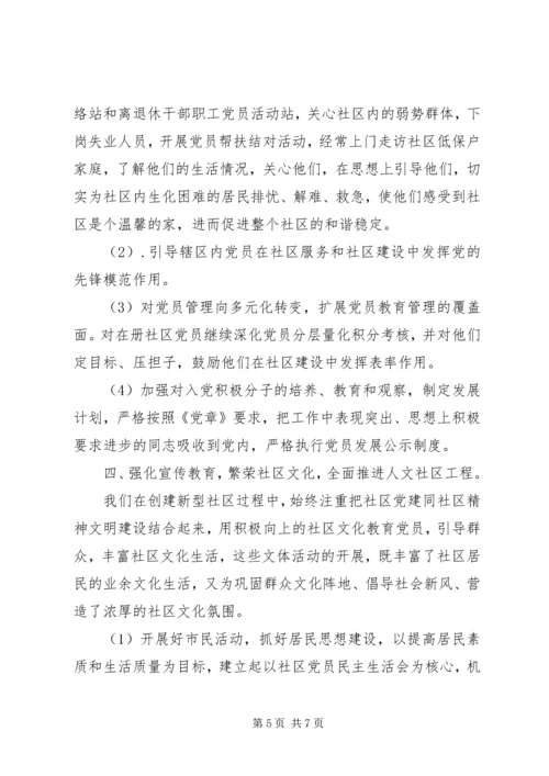 社区党务工作汇报范文.docx