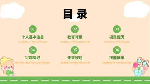 绿黄色卡通风个人自我介绍PPT通用模板