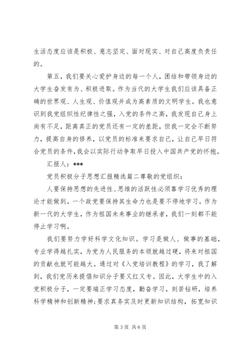 党员积极分子思想汇报精选.docx