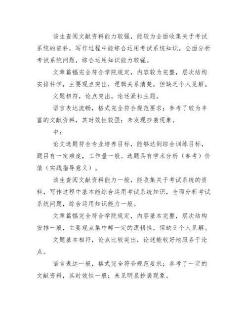 毕业论文(设计)指导教师意见书评语.docx