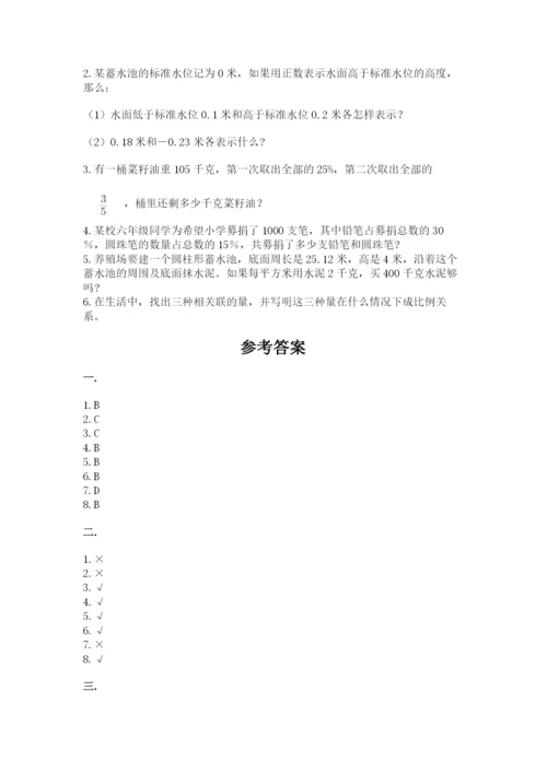 西师大版小升初数学模拟试卷及答案（典优）.docx