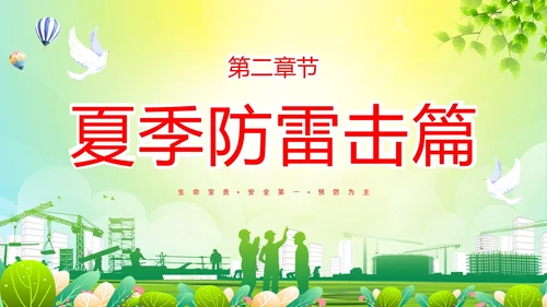 绿色简约做好夏季四防确保安全生产普及夏季四防知识培训PPT