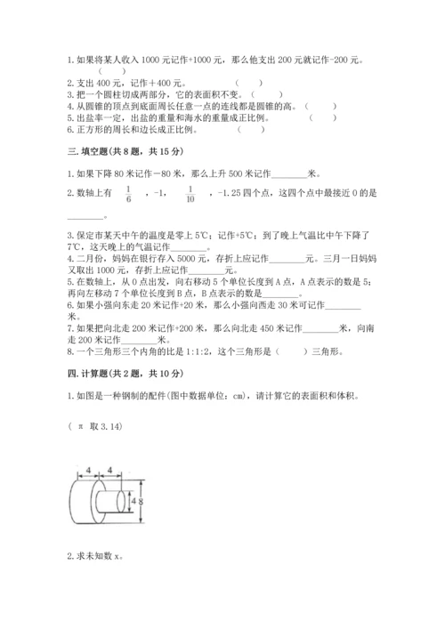 六年级下册数学 期末测试卷及完整答案（考点梳理）.docx
