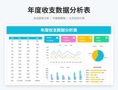 年度收支数据分析表