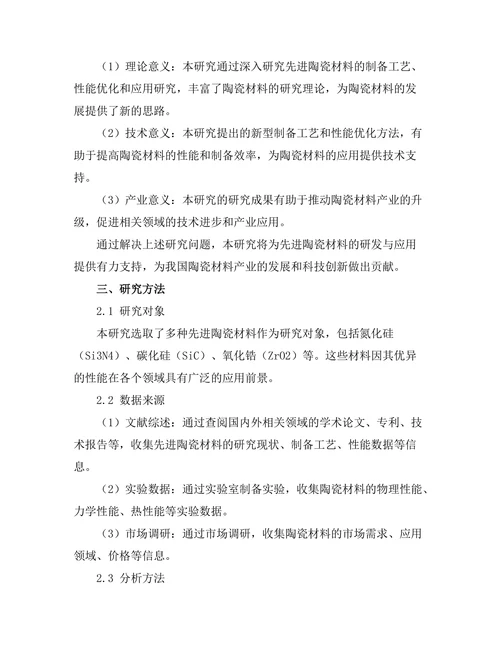 先进陶瓷材料的研发与应用