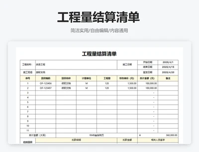 工程量结算清单