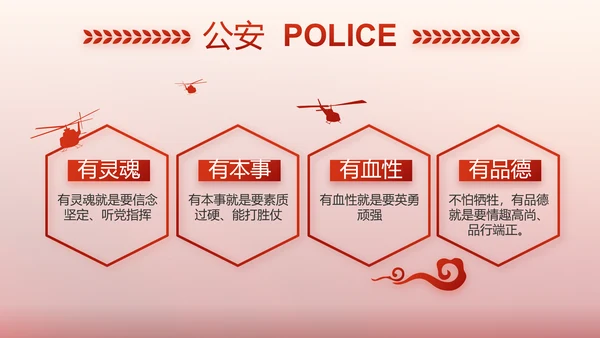 红色大气警察公安表彰大会动态PPT