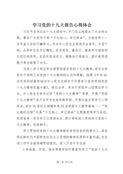 学习党的十九大报告心得体会 (6).docx